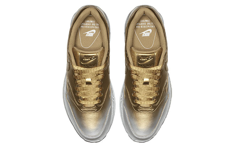 Nike Womens Air Max 1 LX 'Metallic Gold Platinum' Metallic Gold/Flat Gold/White/Metallic Platinum 917691-700 KICKSOVER