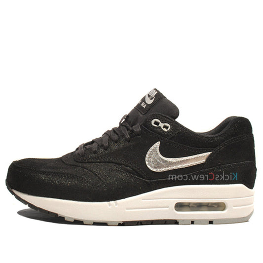 Nike Womens Air Max 1 PRM Black Metallic Silver 454746-002 KICKSOVER