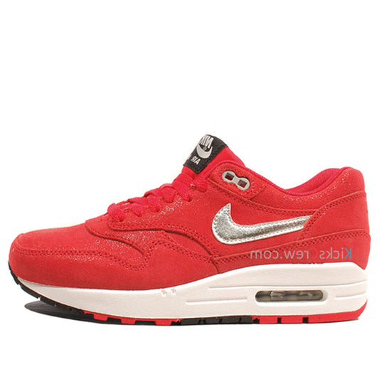 Nike Womens Air Max 1 PRM Hyper Red Silver 454746-600 KICKSOVER