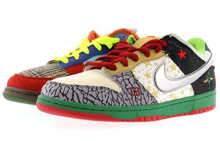 Nike Dunk Low SB Skateboard 'What The Dunk' White/College Blue-Chrome-Deep Red 318403-141 sneakmarks