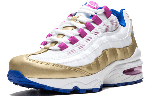 Nike Air Max 95 LE'Peanut Butter & Jelly' GS White/Matellic Gold-Racer Blue 310830-120 sneakmarks