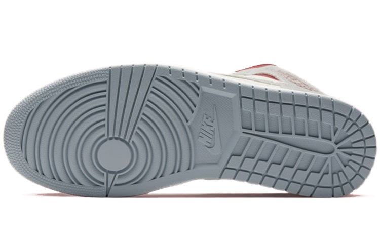 Nike nstuff x Air Jordan 1 Mid Past, Present, Future Sail/Wolf Grey/Gym Red/White CT3443-100