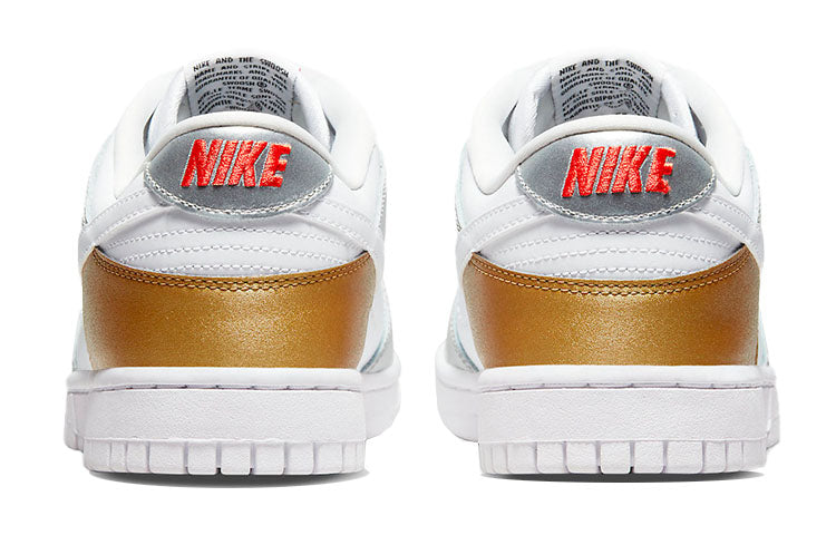 Nike Womens WMNS Dunk Low Gold White Silver DH4403-700 sneakmarks