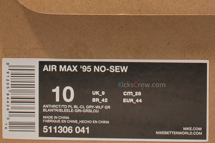 Air Max 95 No-Sew Anthracite Black Sax Blue 511306-041 sneakmarks