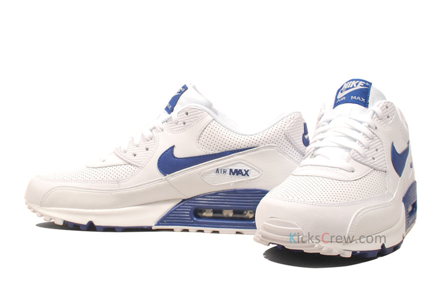 Nike Air Max 90 Essential White Deep Royal Blue 537384-141 KICKSOVER