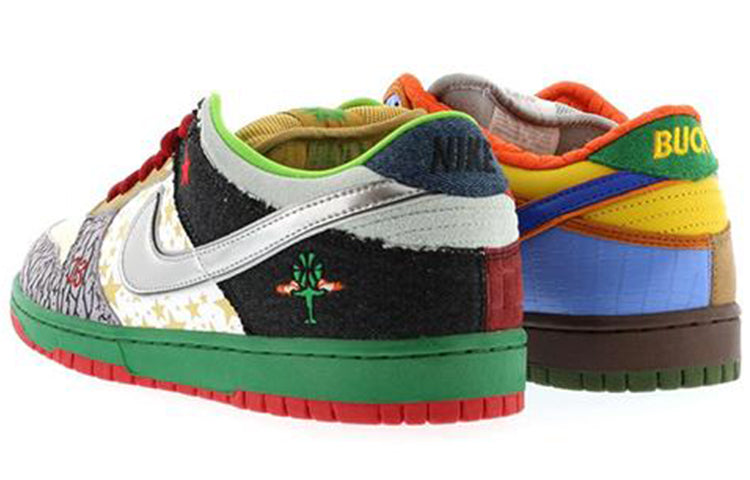 Nike Dunk Low SB Skateboard 'What The Dunk' White/College Blue-Chrome-Deep Red 318403-141 sneakmarks