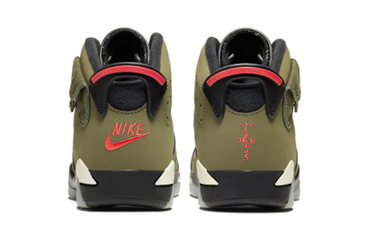 Nike Travis Scott x Air Jordan 6 Retro PS 'Olive' Medium Olive/Black/Sail/Univeristy Red CQ3565-200 KICKSOVER