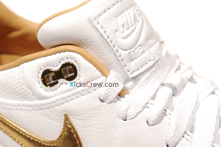 Nike Air Max 1 FB Woven White Metallic Gold 616315-102 KICKSOVER