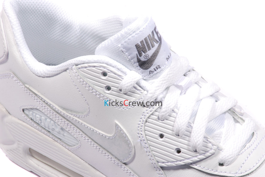Nike Air Max 90 LTR Leather GS White Cool Grey 724821-100 KICKSOVER