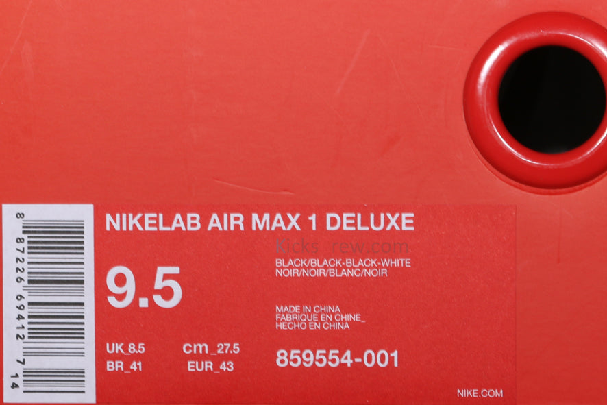 Nike Lab Air Max 1 Deluxe Black White 859554-001 KICKSOVER