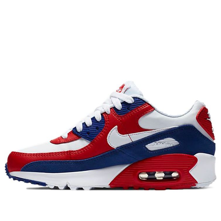 Nike Air Max 90 Leather GS 'USA' White/White/Deep Royal/University Red DA9022-100 KICKSOVER