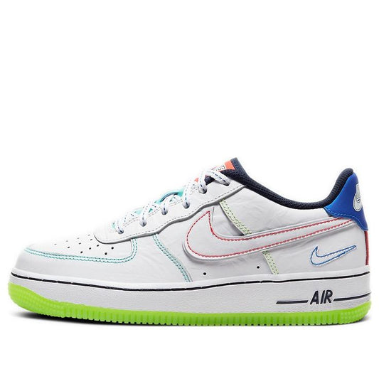 Nike Air Force 1 Low'Outside the Lines' BG White/White/Racer Blue/Aurora Green CV2421-100 KICKSOVER