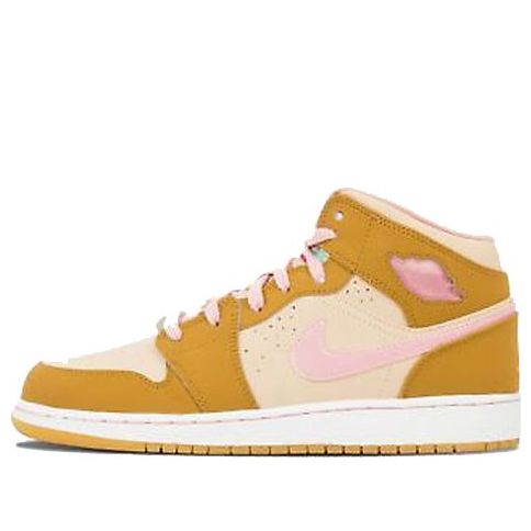 Air Jordan 1 Mid'Lola Bunny' GG Wheat/Pink Glaze-Shimmer 724072-730