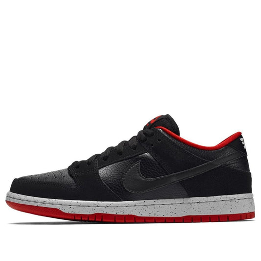 Nike SB Skateboard Dunk Low Pro 'Black Cement' Black/Wolf Grey/University Red/Black 304292-050 sneakmarks