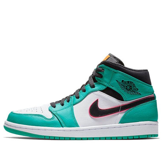 Air Jordan 1 Mid SE 'South Beach' Turbo Green/Black-Hyper Pink-Orange Peel 852542-306