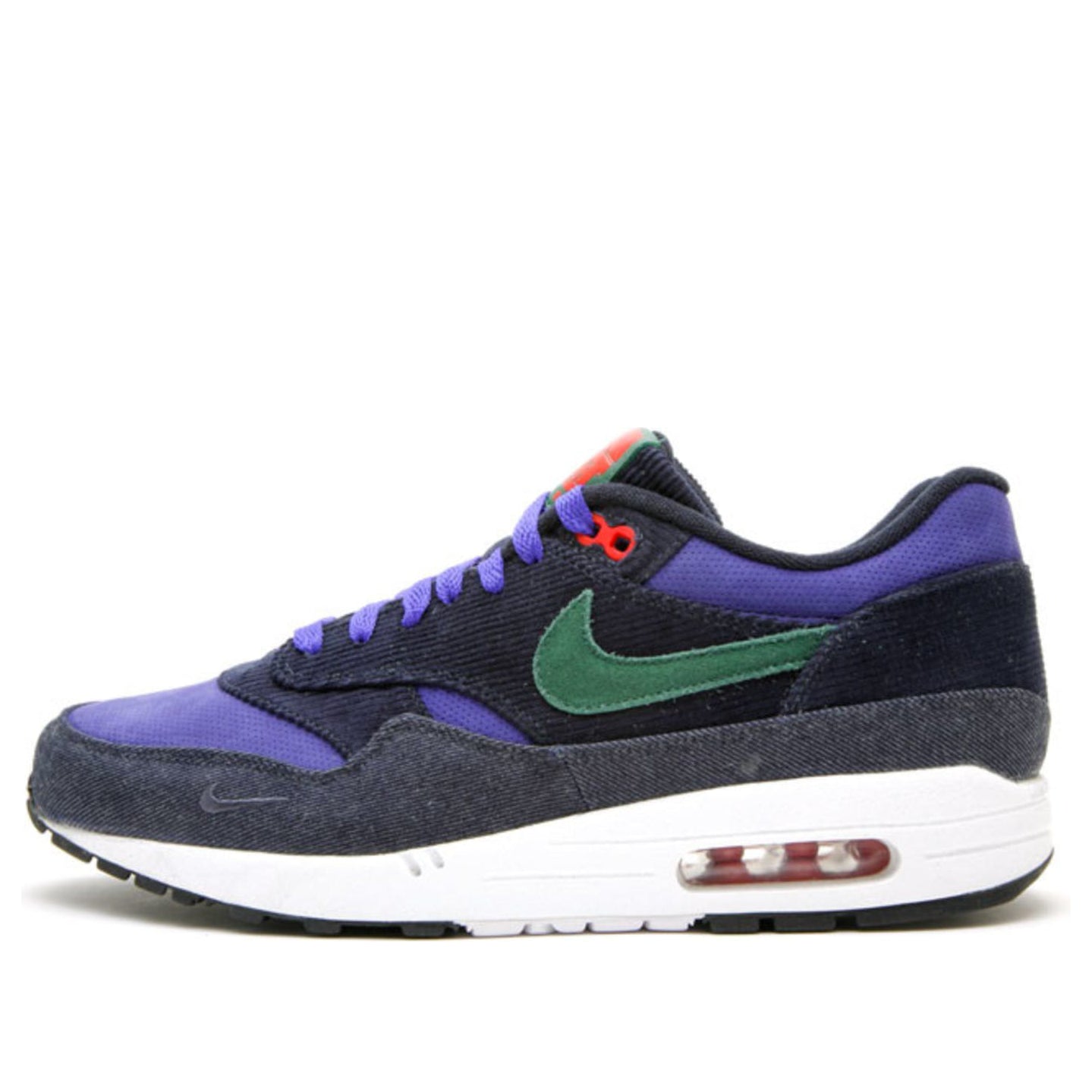 Nike Patta x Air Max 1 Premium QS 'Denim Corduroy' Dark Obsidian/Team Green/Concord/Sport Red 366379-400 KICKSOVER