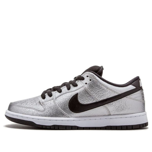 Nike Dunk Low Pro SB Skateboard 'Cold Pizza' Metallic Silver/Black-White 313170-024 sneakmarks