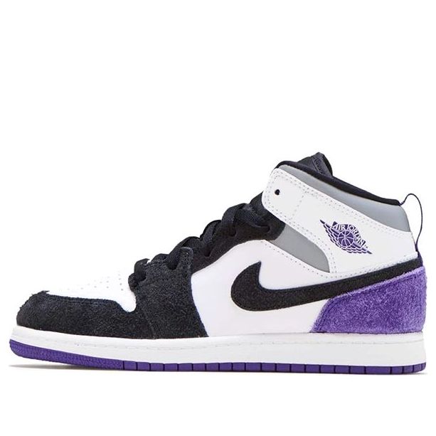 Nike Air Jordan 1 Mid SE PS 'Varsity Purple' White/Black/Light Solar Flare Heather/Varsity Purple BQ6932-105
