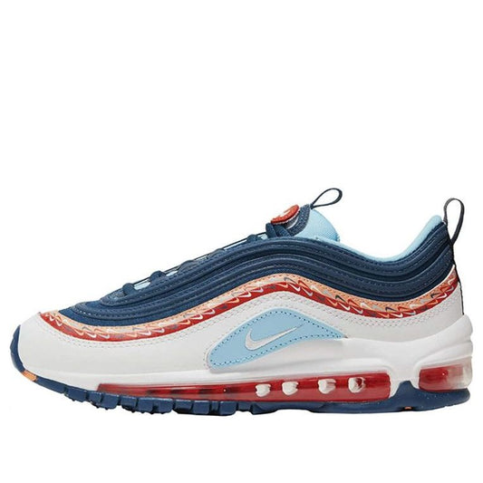 Nike Air Max 97'Swoosh Chain' GS White/Blue/Orange CQ4818-400 KICKSOVER