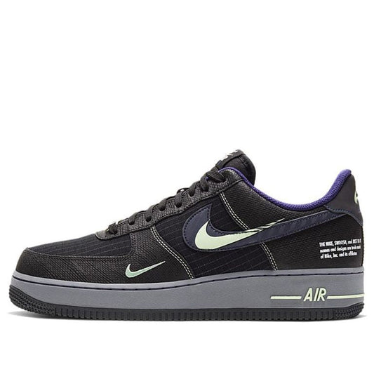 Nike Air Force 1 Low 'Future Swoosh' Black/Cool Grey/Vapor Green/Racer Blue CT1621-001 KICKSOVER