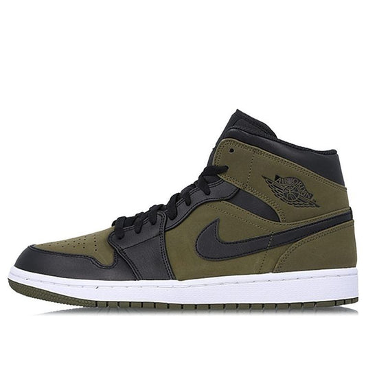 Air Jordan 1 Mid Olive Canvas Black 554724-301