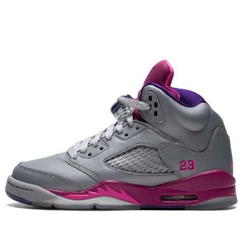 Nike Girls Air Jordan 5 Retro GS Cement Grey Pink Flash 440892-009