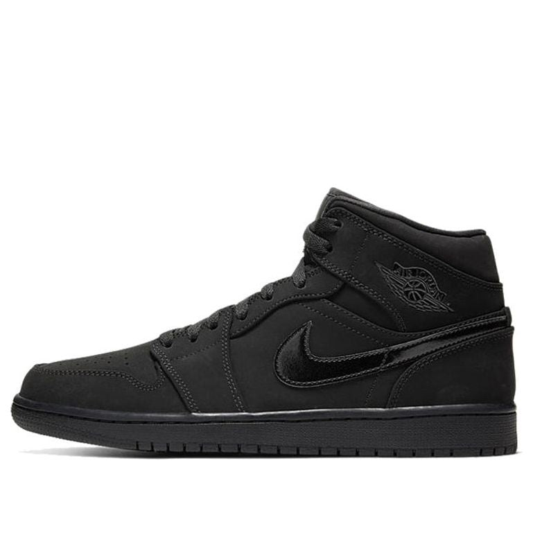 Air Jordan 1 Mid 'Triple Black' Black/Black/Black 554724-056