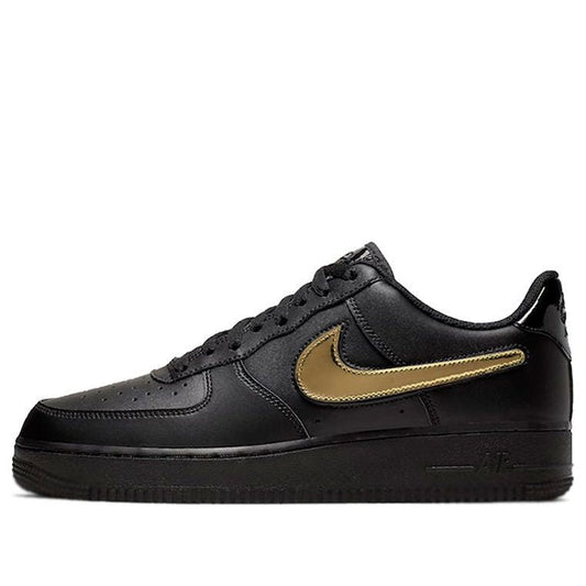 Nike Air Force 1 Low 07 LV8 Removable Swoosh - Black Gold Black/Black-White-Black CT2252-001 KICKSOVER