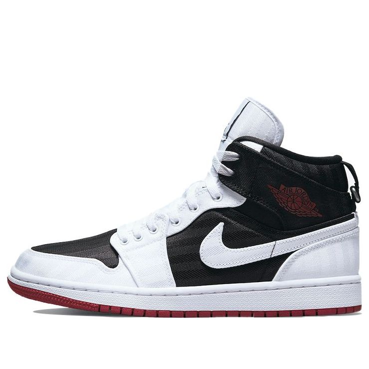 Nike Womens Air Jordan 1 Mid SE Utility Canvas White Black Gym Red DD9338-016