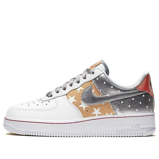 Nike Womens Air Force 1 Low 'Metallic Gold' White/Metallic Gold/University Red/Metallic Silver CT3437-100 KICKSOVER