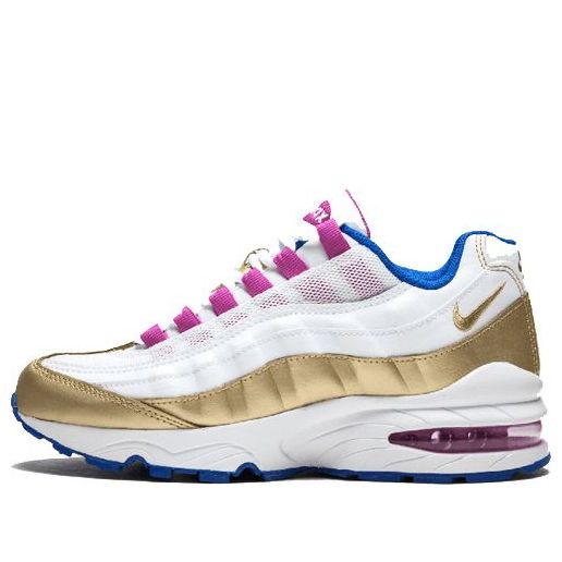 Nike Air Max 95 LE'Peanut Butter & Jelly' GS White/Matellic Gold-Racer Blue 310830-120 sneakmarks