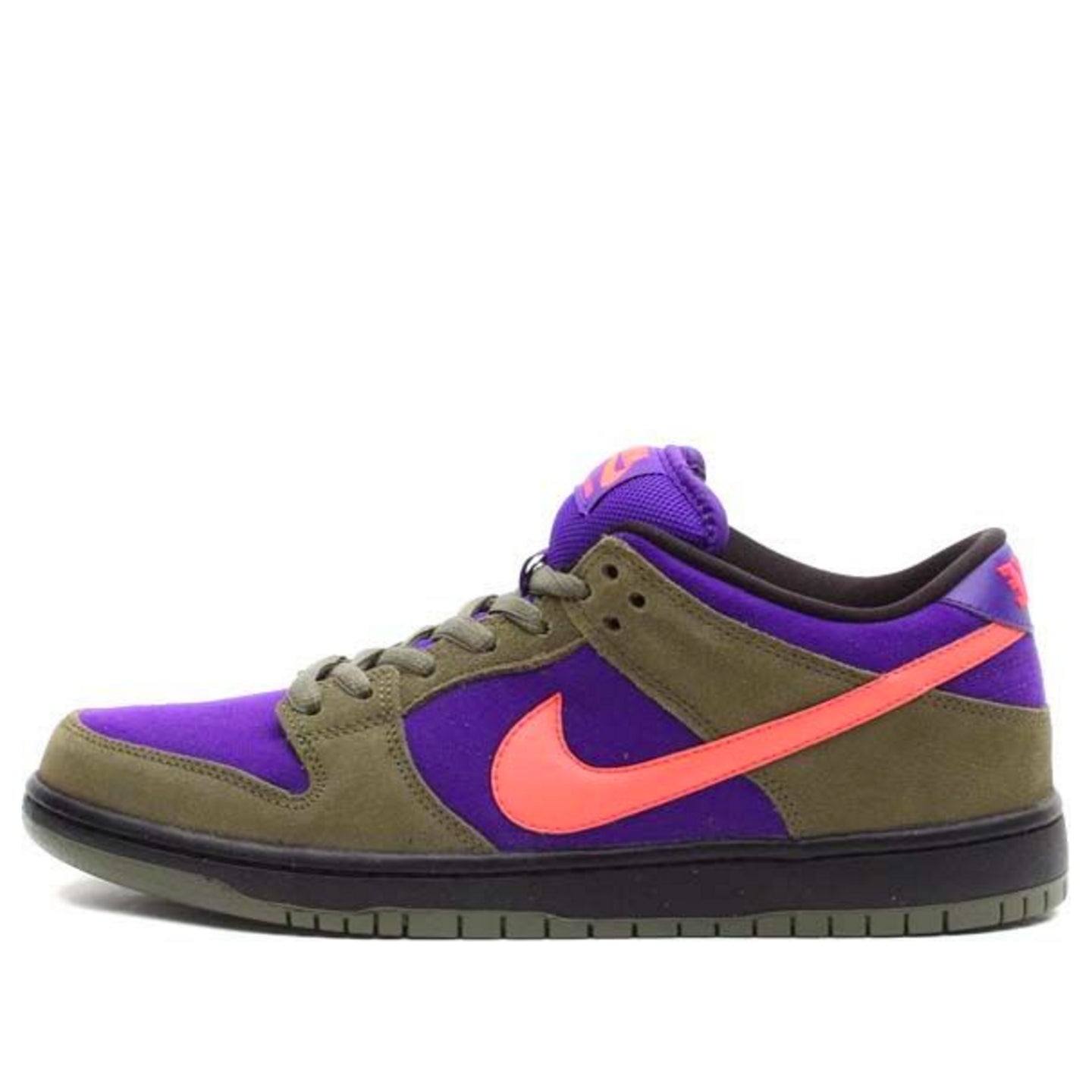 Nike Dunk Low Pro SB Skateboard 'Medium Olive Atomic Red' Mdm Olive/Atmc R-Elctr Prpl 304292-265 sneakmarks