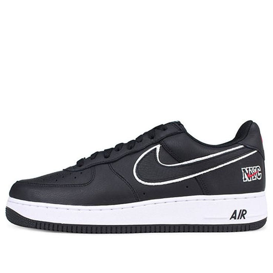 Nike Air Force 1 Low Retro 'NYC' Black/Black-White-Varsity Red 845053-002 KICKSOVER