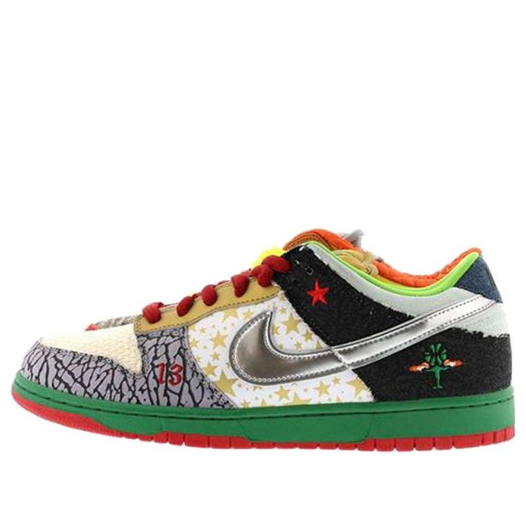 Nike Dunk Low SB Skateboard 'What The Dunk' White/College Blue-Chrome-Deep Red 318403-141 sneakmarks